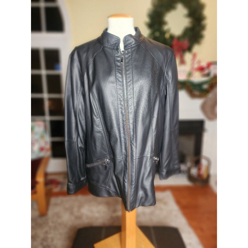 Women's Christopher & Banks Jacket, L, Dark Gray